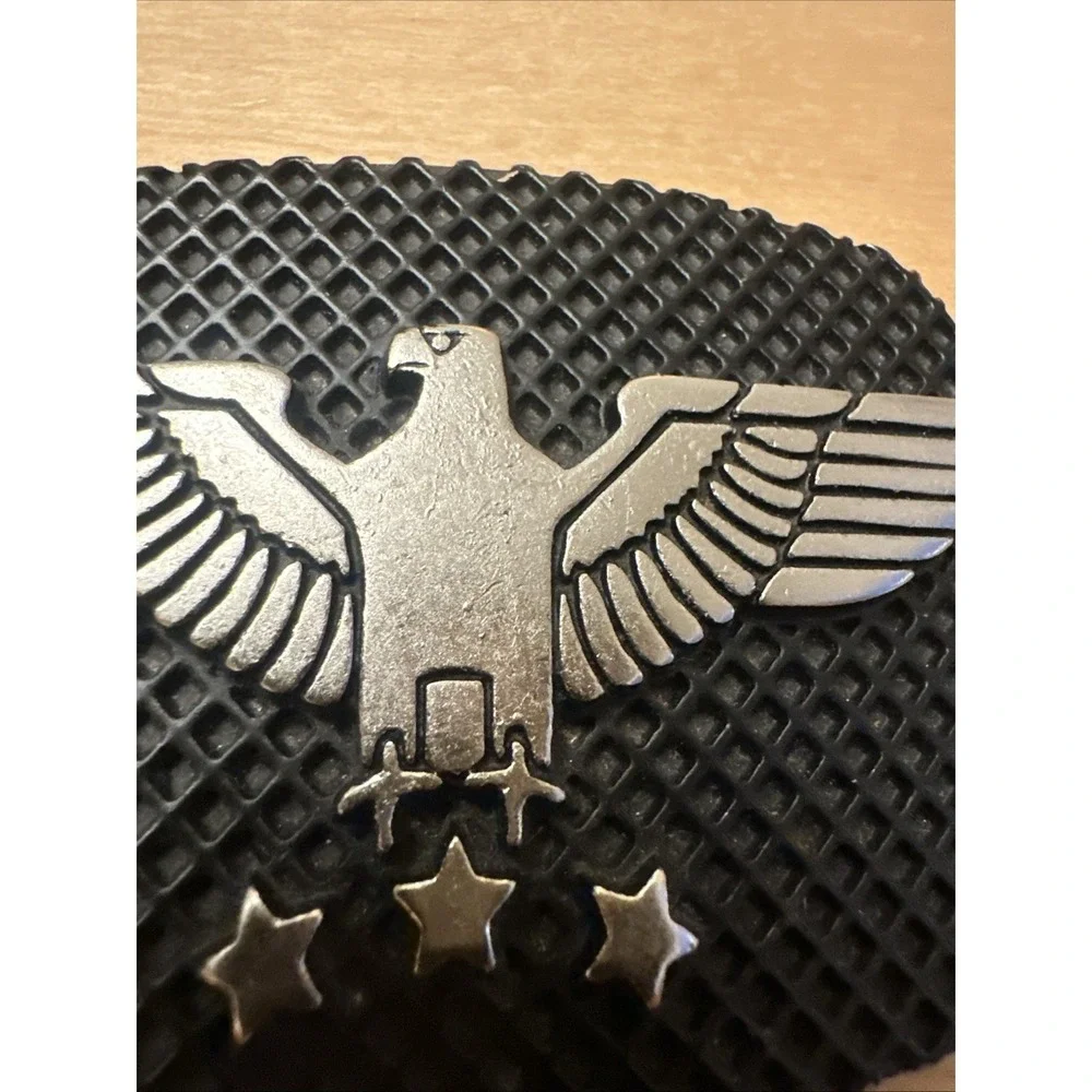 RARE Belt Buckle Eagle by Chrome Black Matte Stars American USA Patriotic